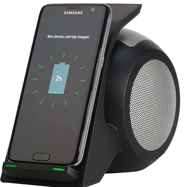 Fast Wireless Charger with Bluetooth Speaker