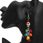 Colorful Skull Beads Earrings