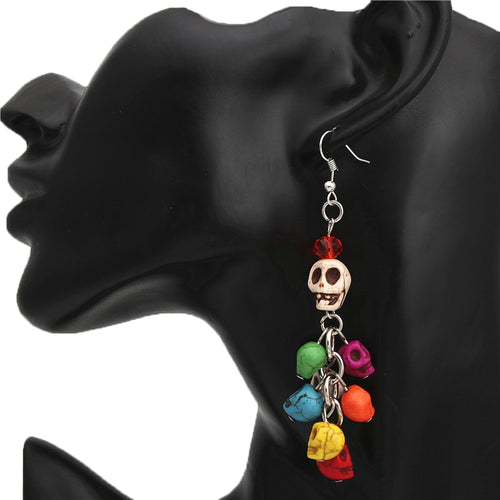 Colorful Skull Beads Earrings