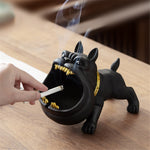 Black Bulldog Figurine Storage Decor