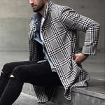 Men's Wool Plaid Overcoat