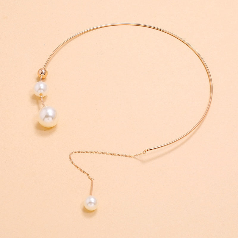 Women's Elegant Pearl Chain Necklace