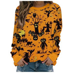 Women's Halloween Long Sleeve Oversized Sweatshirt