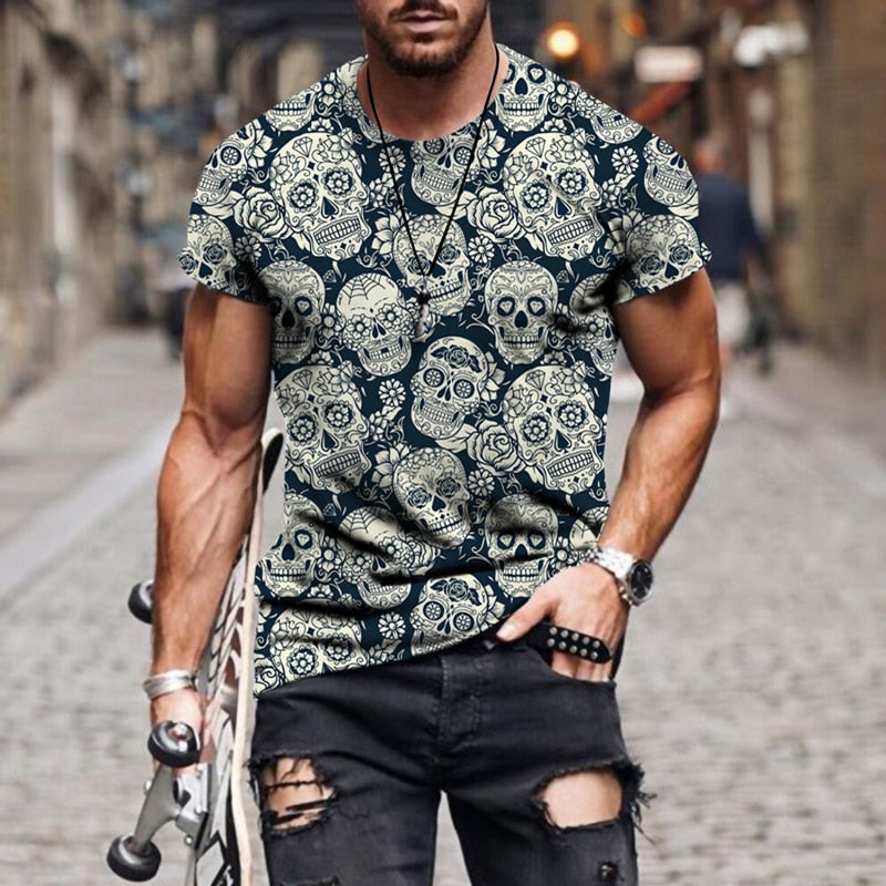 Men's Halloween Skull T-Shirt