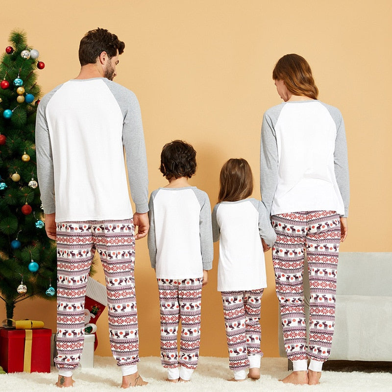 Family Matching Christmas Pajamas Set - Light Grey