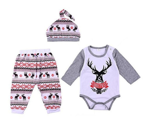 Family Matching Christmas Pajamas Set - Light Grey