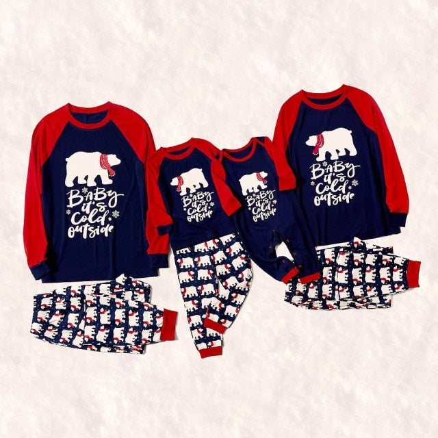 Matching Baby It's Cold Outside Family Pajamas Set