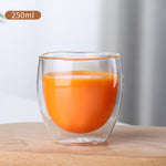 Heat Resistant Transparent Double Wall Glass Cup