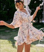 Floral V Neck Summer Mini Dress