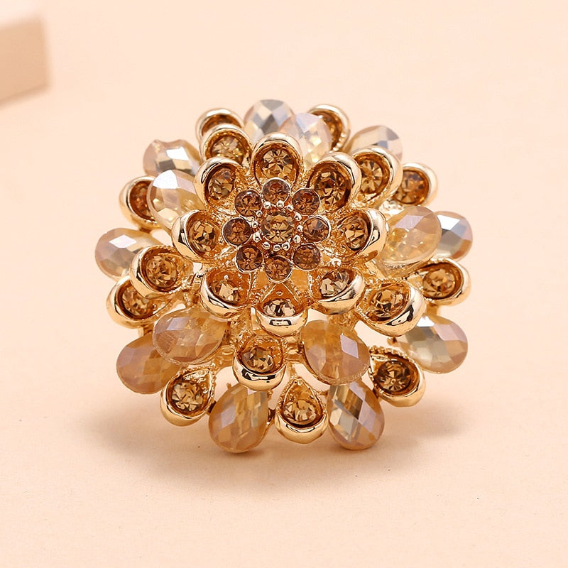 Women's Crystal Flower Ring