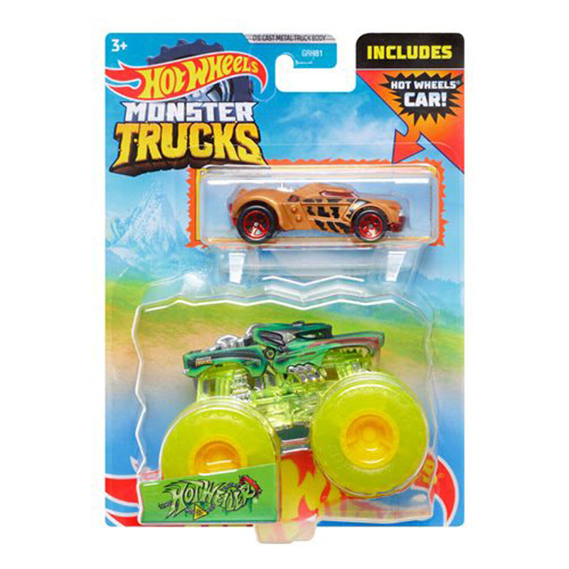 Hot Wheels Monster Trucks 1:64 Scale Hotweiler Green