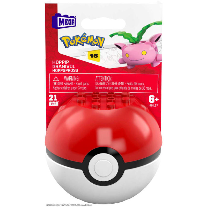 MEGA Pokemon Hoppip Building Set with 21 Compatible Bricks and Pieces and Poke Ball